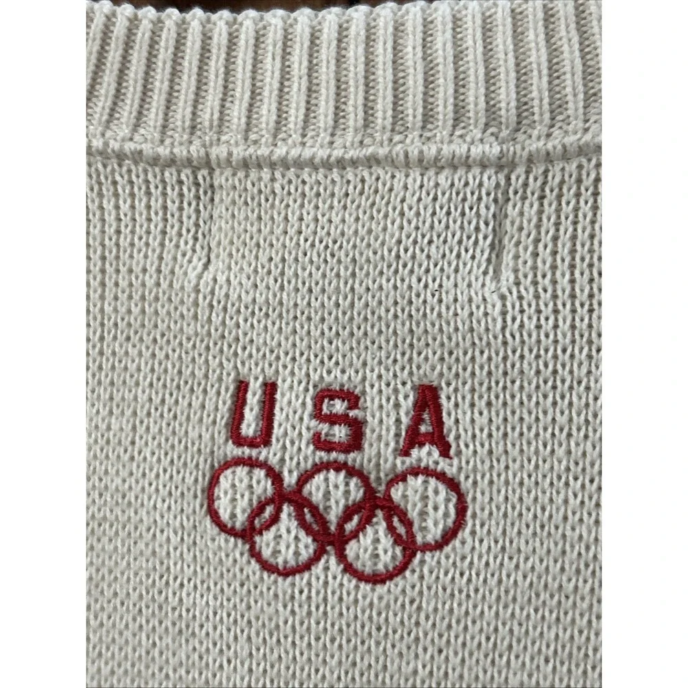 New Stars And Stripes Men's USA Flag Sweater Size Small Olympic